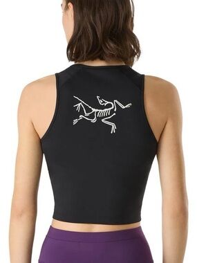Arc'teryx Sonia Tank Top women Black cropped tank Athletic Tank M BNWT Brit Edit